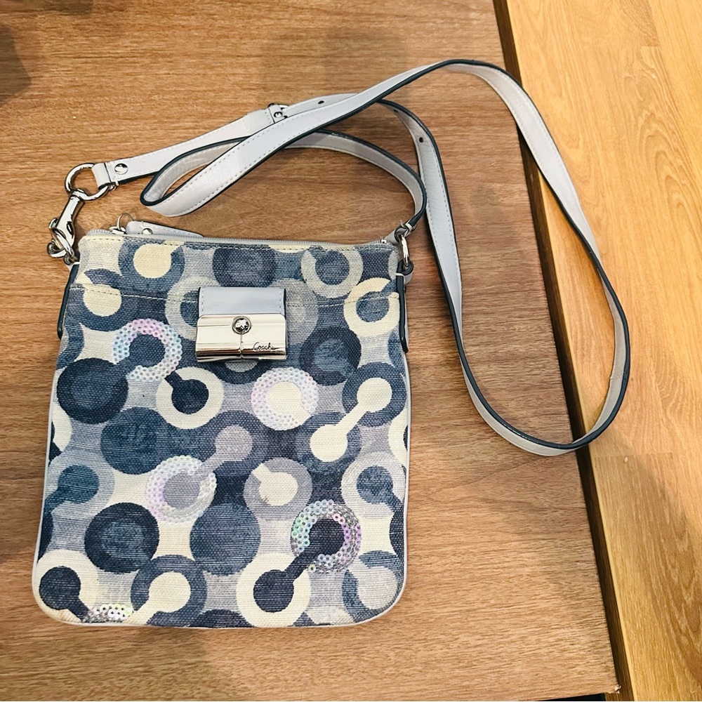 Coach Kristin Swing Sequin Signature Crossbody Vintage